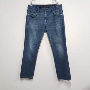7 For All Mankind Jeans Mens 34 Luxe Performance Straight Leg Stretch Made USA